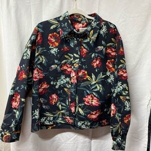 Coldwater Creek Black and Red Bomber Jacket with Classic Style